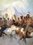 NC Wyeth An Indian War Party oil